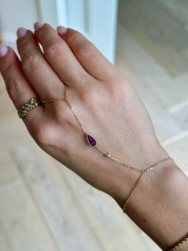 Tourmaline & Diamond handchain