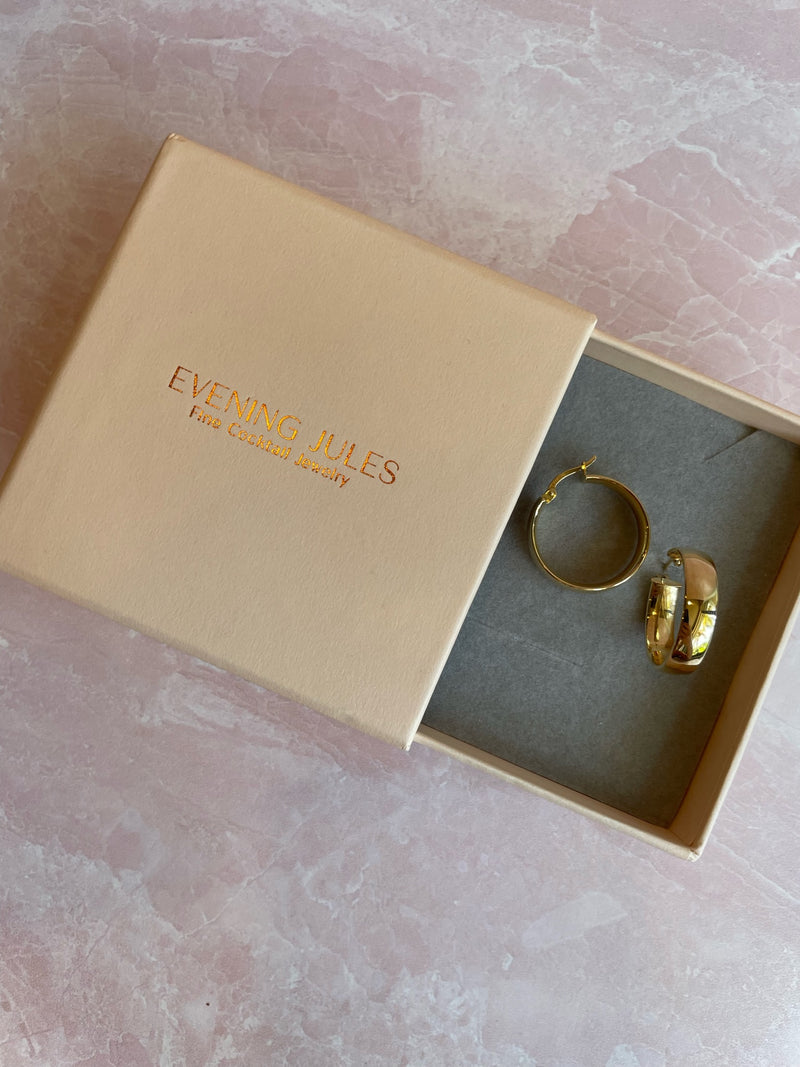 Chunky Hoop Earrings in 14K Yellow Gold