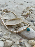 Evil Eye Pearl and Bead Necklace